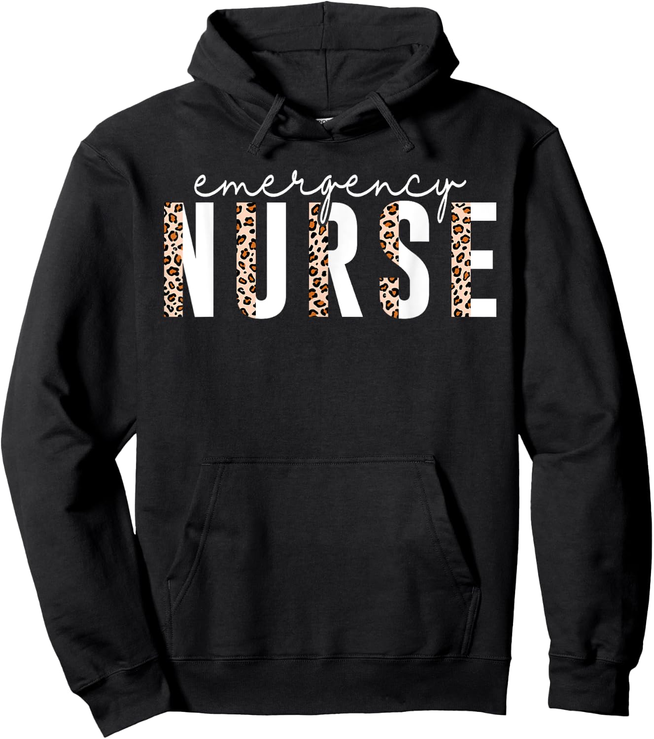 Emergency Nurse Leopard Print ER Nurse Nursing School Women Hoodie - Hoodie | Black