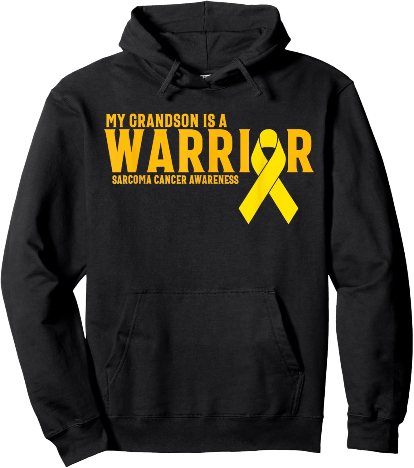 My Grandson Is A Warrior Sarcoma Cancer Awareness Hoodie - Hoodie | Black
