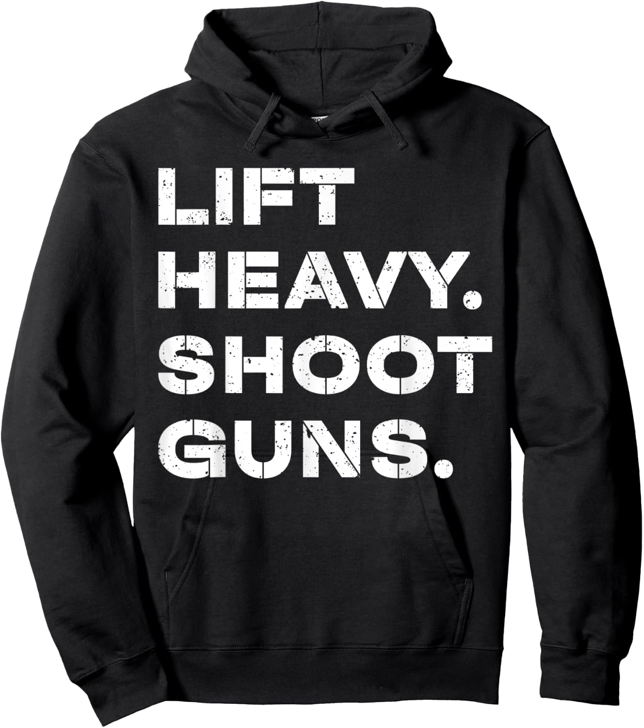 Lift Heavy Shoot Guns Workout Fitness Gym Training Hoodie - Hoodie | Black