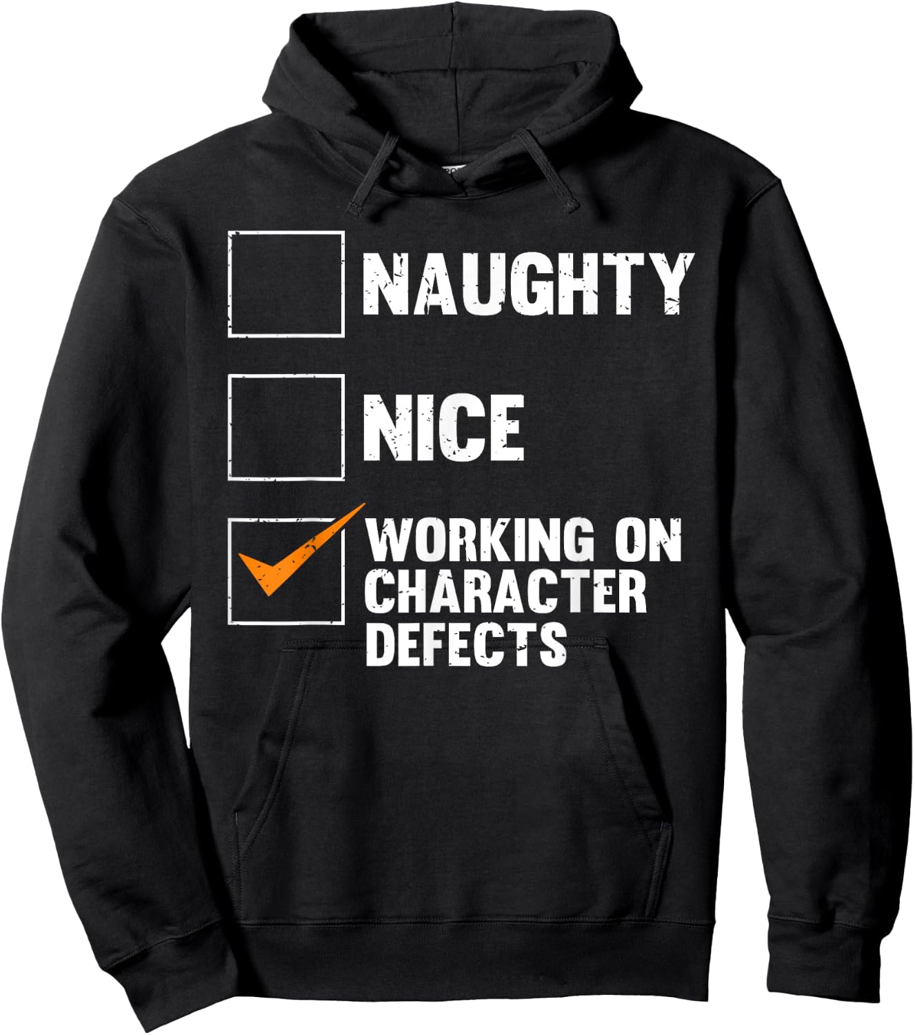 Funny Saying Working On Character Defects Self Improvement Hoodie - Hoodie | Black