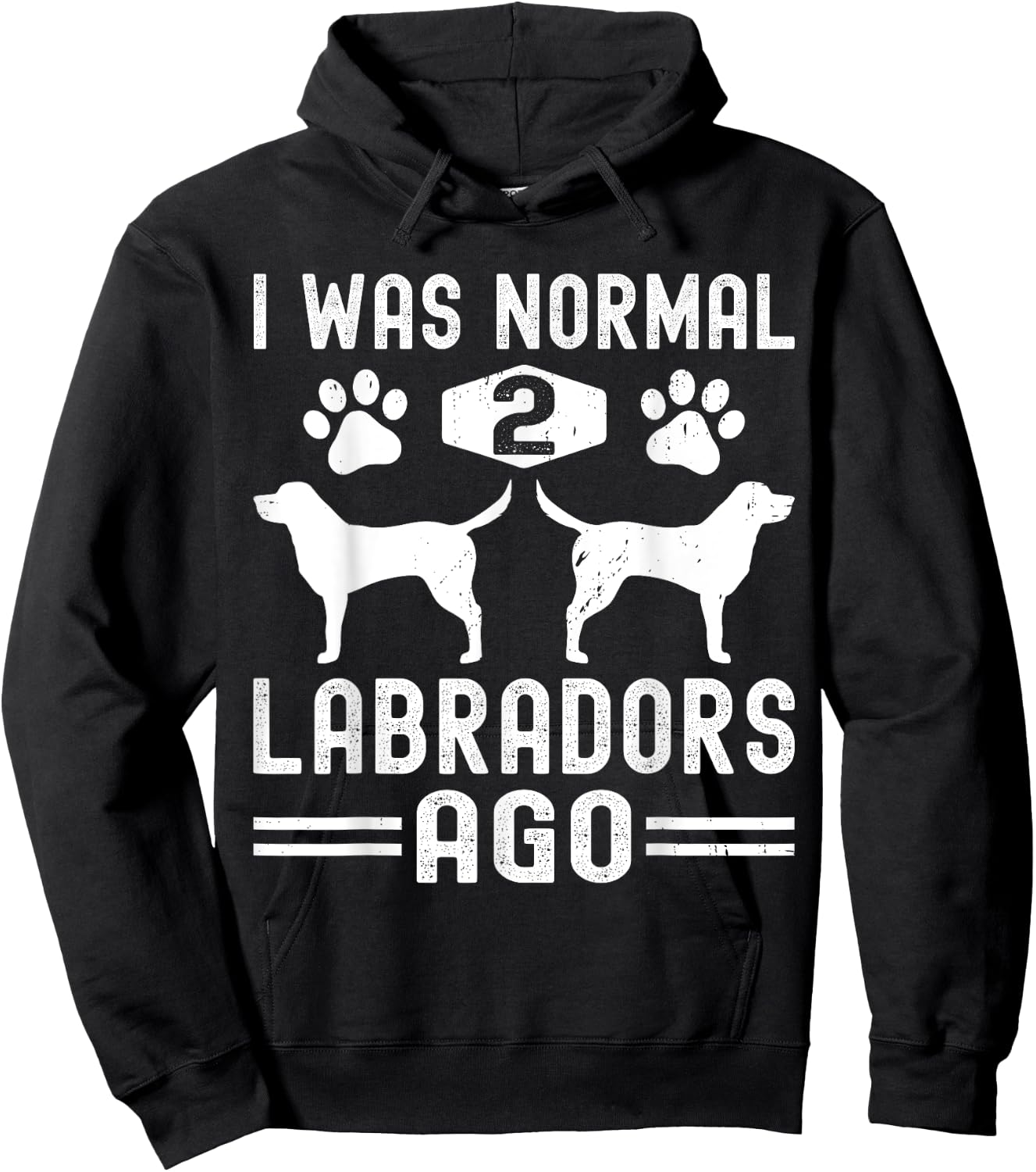I Was Normal 2 Labradors Ago, Funny Labrador Retriever Dog Hoodie - Hoodie | Black