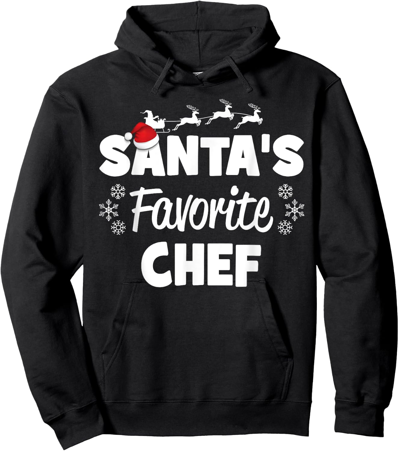Santa's Favorite Chef Funny Christmas Matching Hoodie - Hoodie | Black