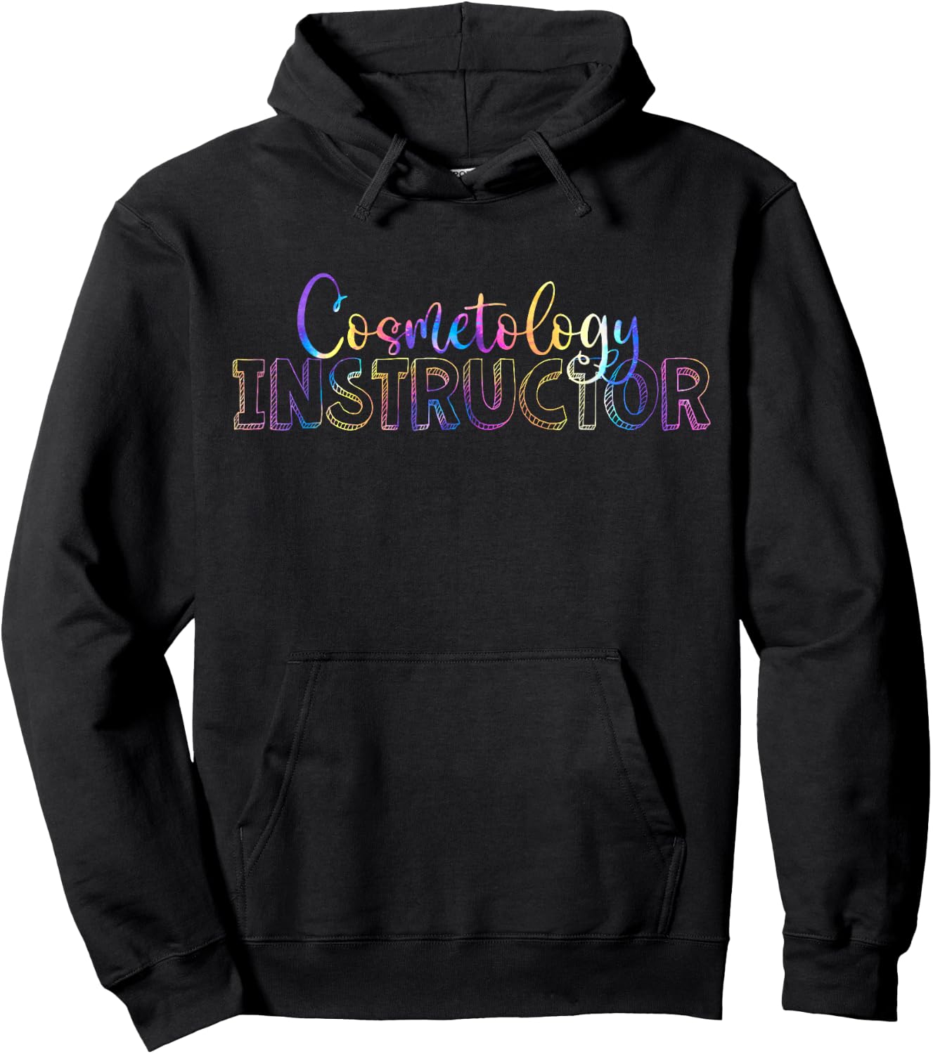 Cute Cosmetology Instructor Tie Dye Hoodie - Hoodie | Black