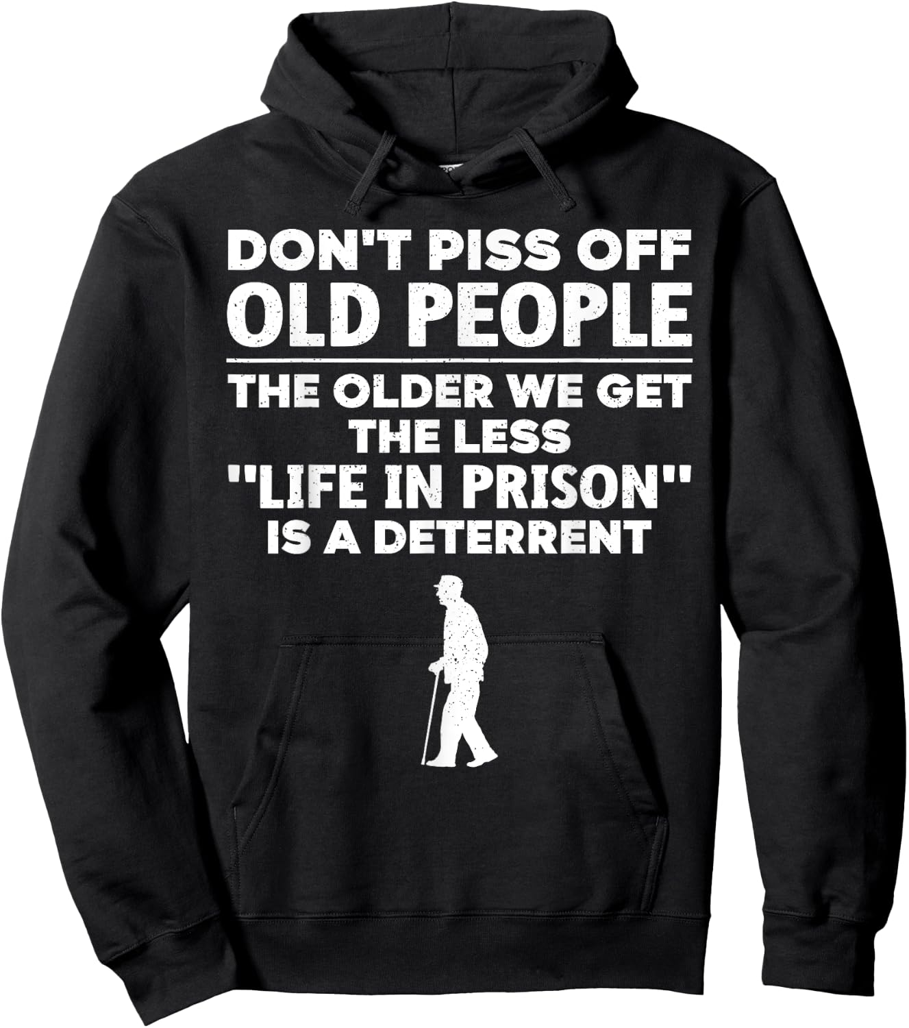 Funny Old People Gag For Grandpa Grandma Men Getting Old Hoodie - Hoodie | Black