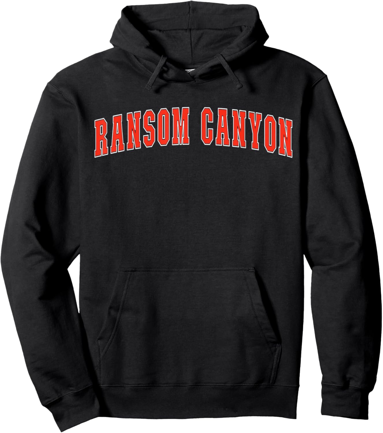 Ransom Canyon Texas TX College Style Red Text Ransom Canyon Hoodie - Hoodie | Black