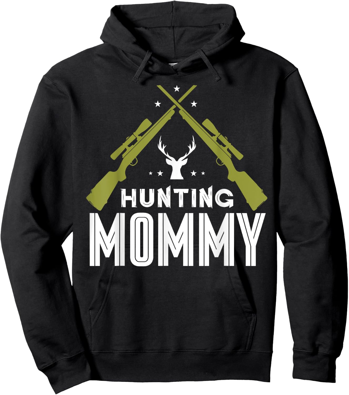 Hunting Mommy Deer Hunter Hunt Hunters Mom Mother Mama Hoodie - Hoodie | Black