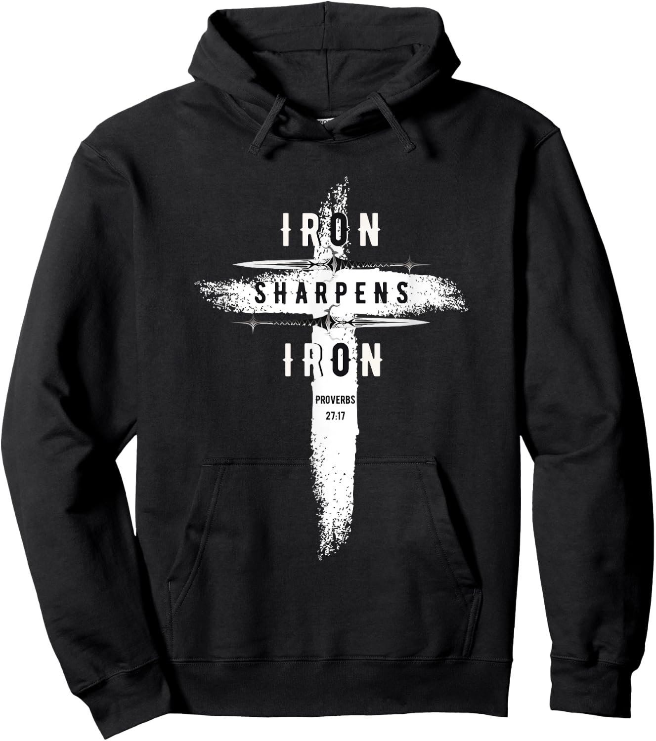 Iron Sharpens Iron Proverbs 27:17 Christian Hoodie - Hoodie | Black