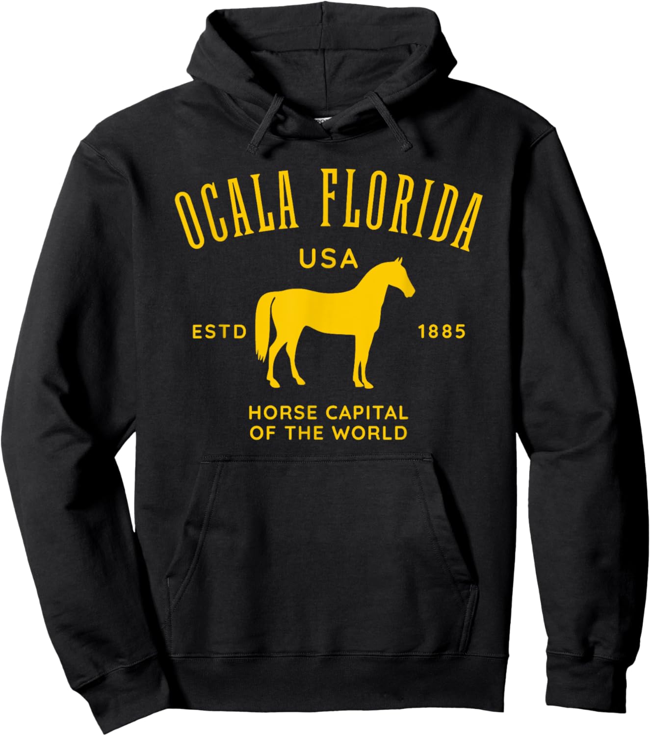 Ocala Florida USA Horse Capital Vintage Equestrian Design Hoodie - Hoodie | Black