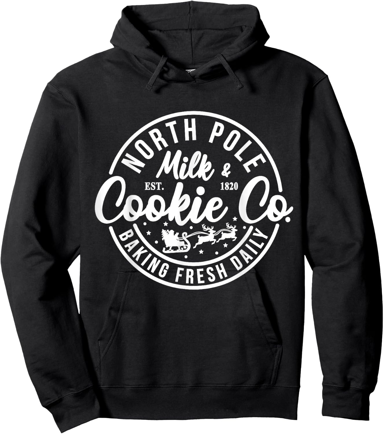 North Pole Milk And Cookie Co Funny Baking Christmas Costume Hoodie - Hoodie | Black