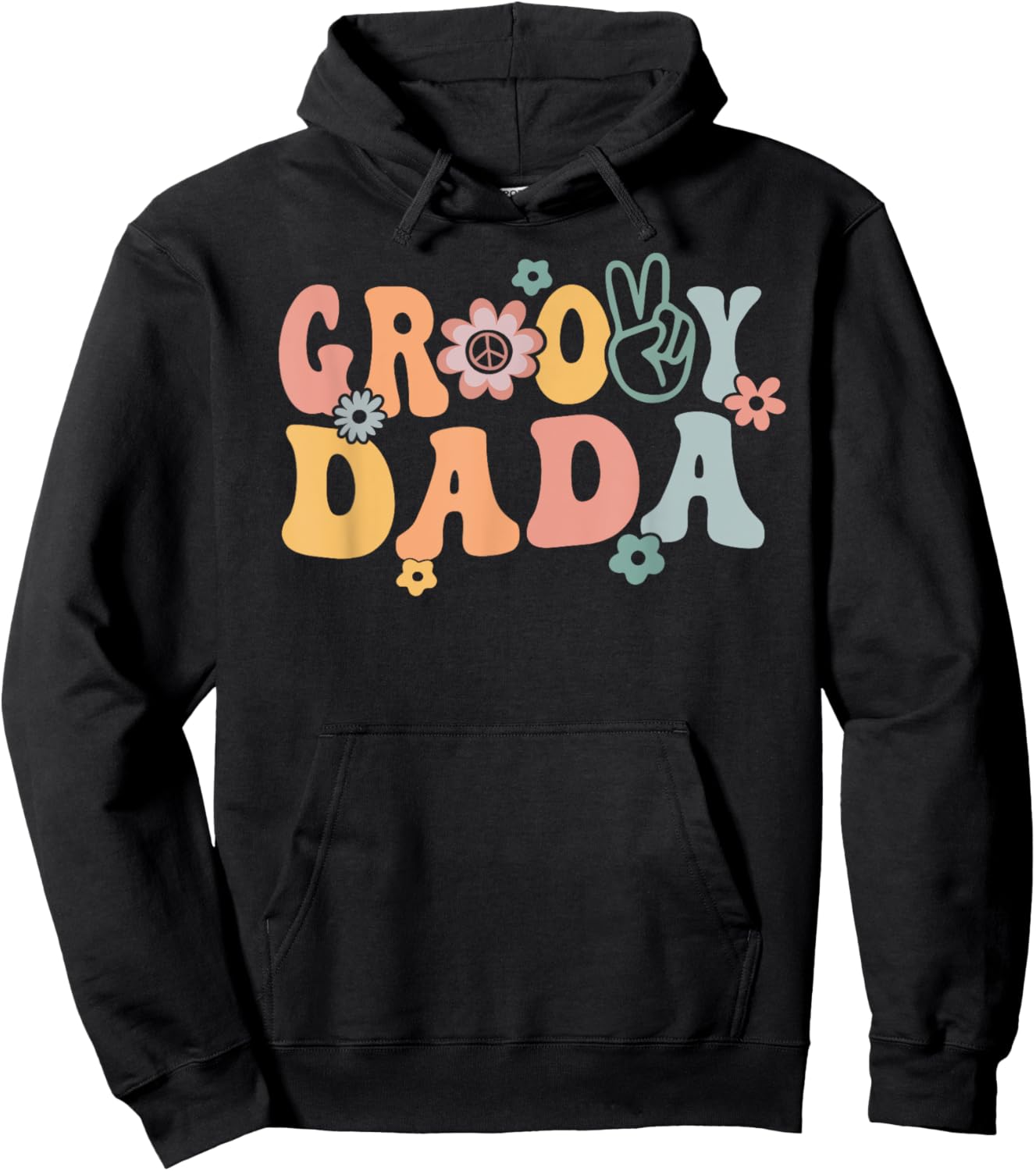 Groovy Dada Retro Dad Matching Family 1st Birthday Party Hoodie - Hoodie | Black