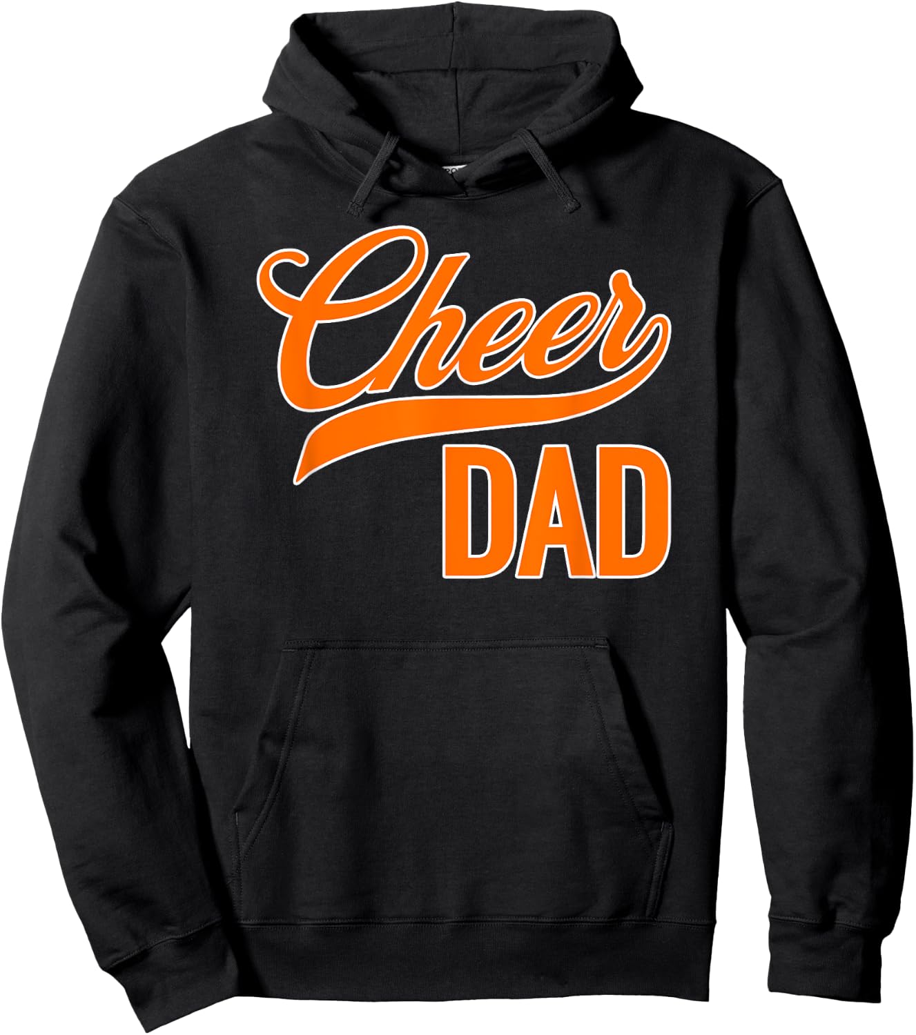 Cheer Dad Blue and Orange Cheerleading Matching Parents Hoodie - Hoodie | Black