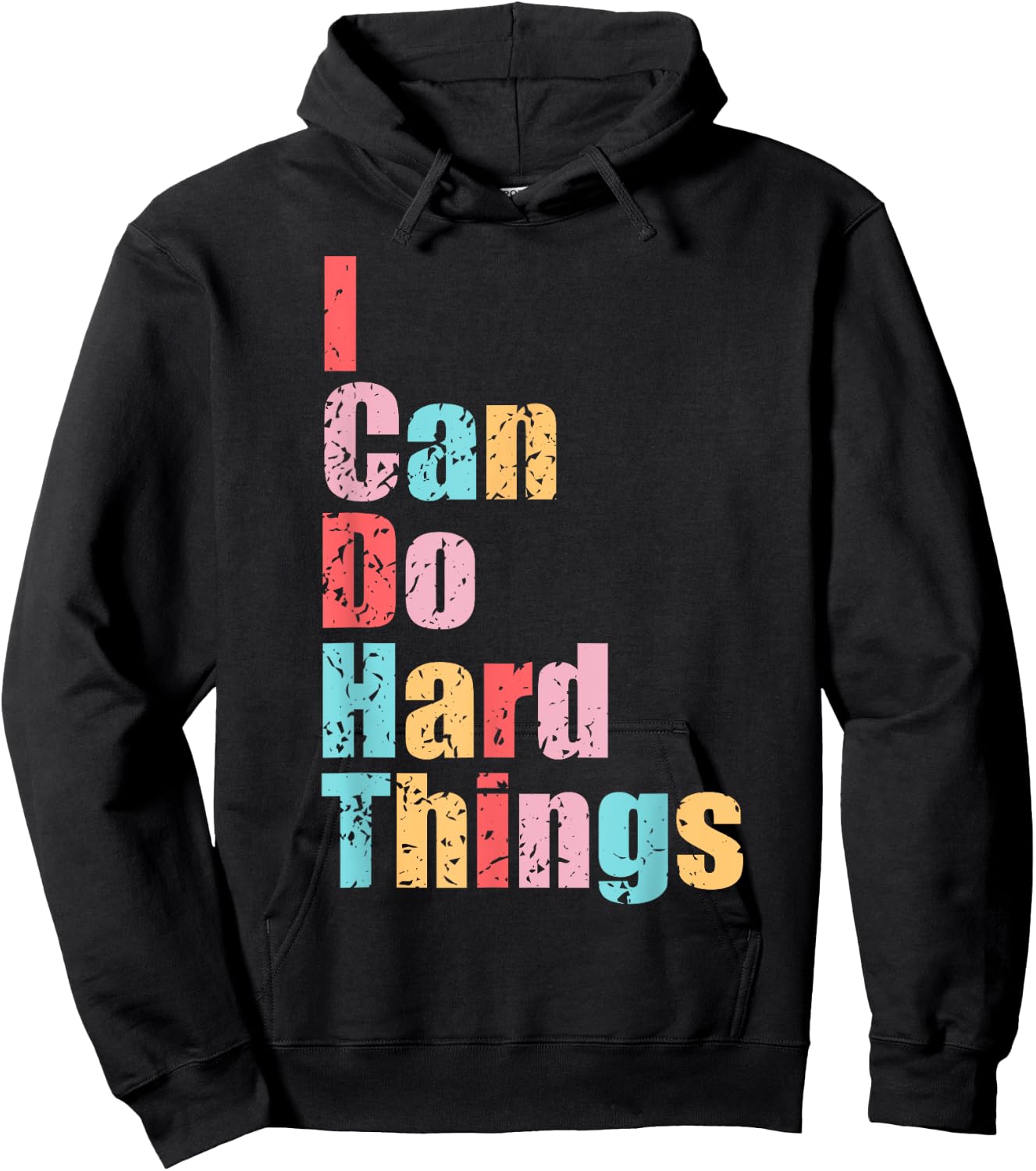 I Can Do Hard Things Vest Workout Summer Casual Hoodie - Hoodie | Black