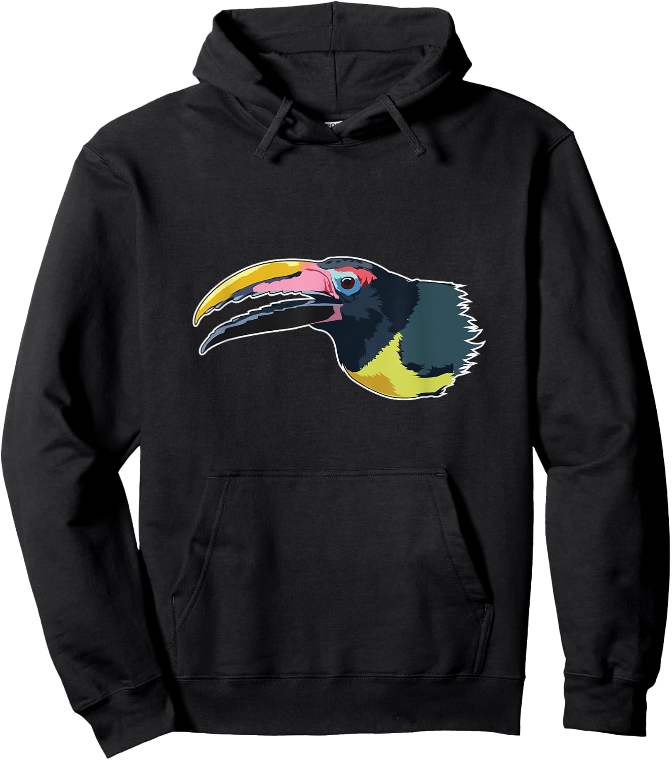 Green Aracari Toucan Bird Hoodie - Hoodie | Black