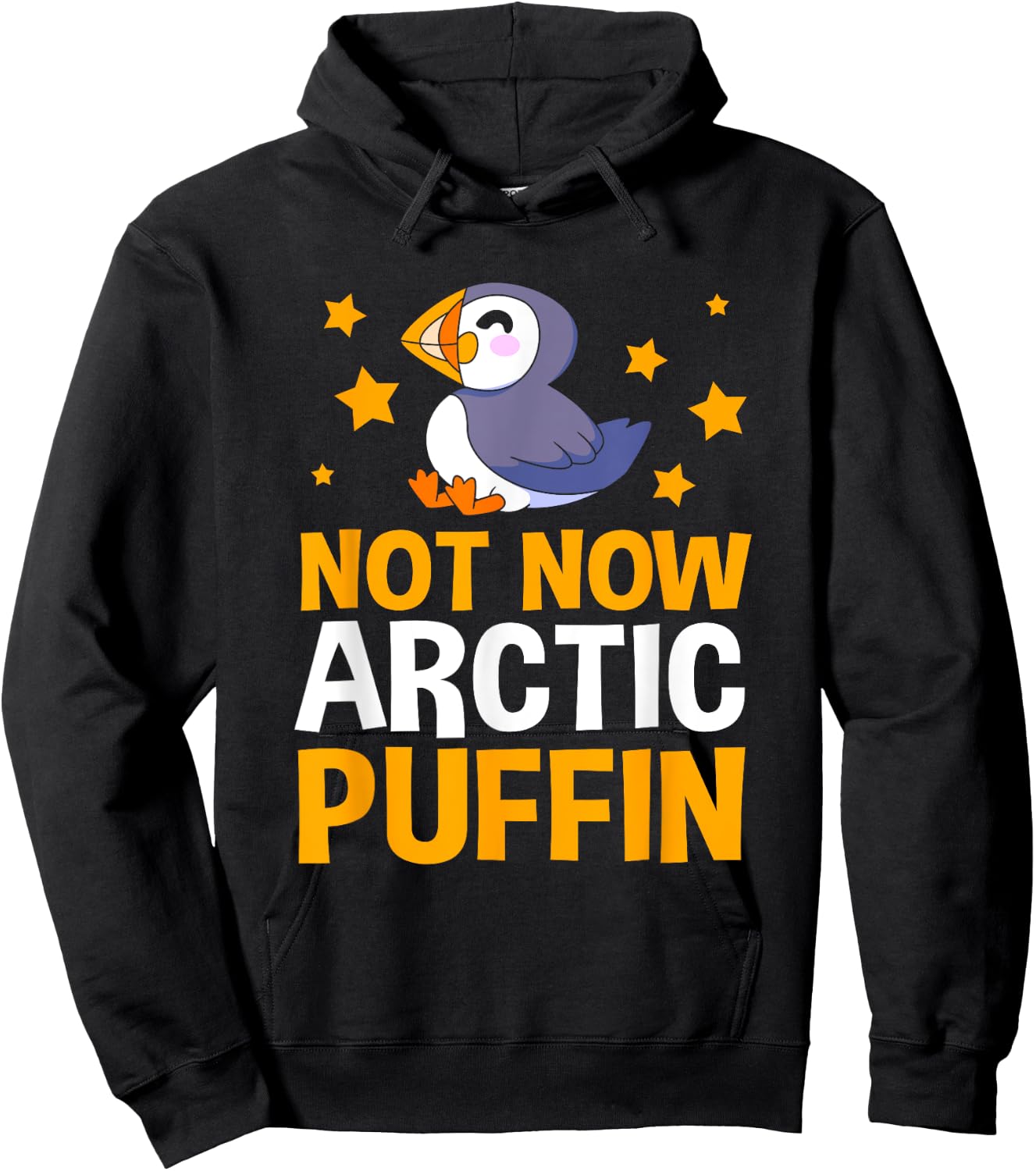 Funny Iceland Bird Not Now Arctic Puffin Hoodie - Hoodie | Black