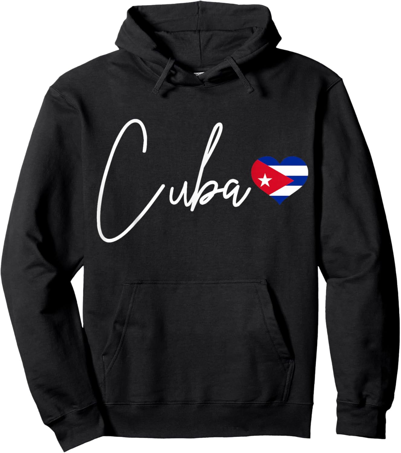Cuba Heart Pride Cuban Flag Hoodie - Hoodie | Black
