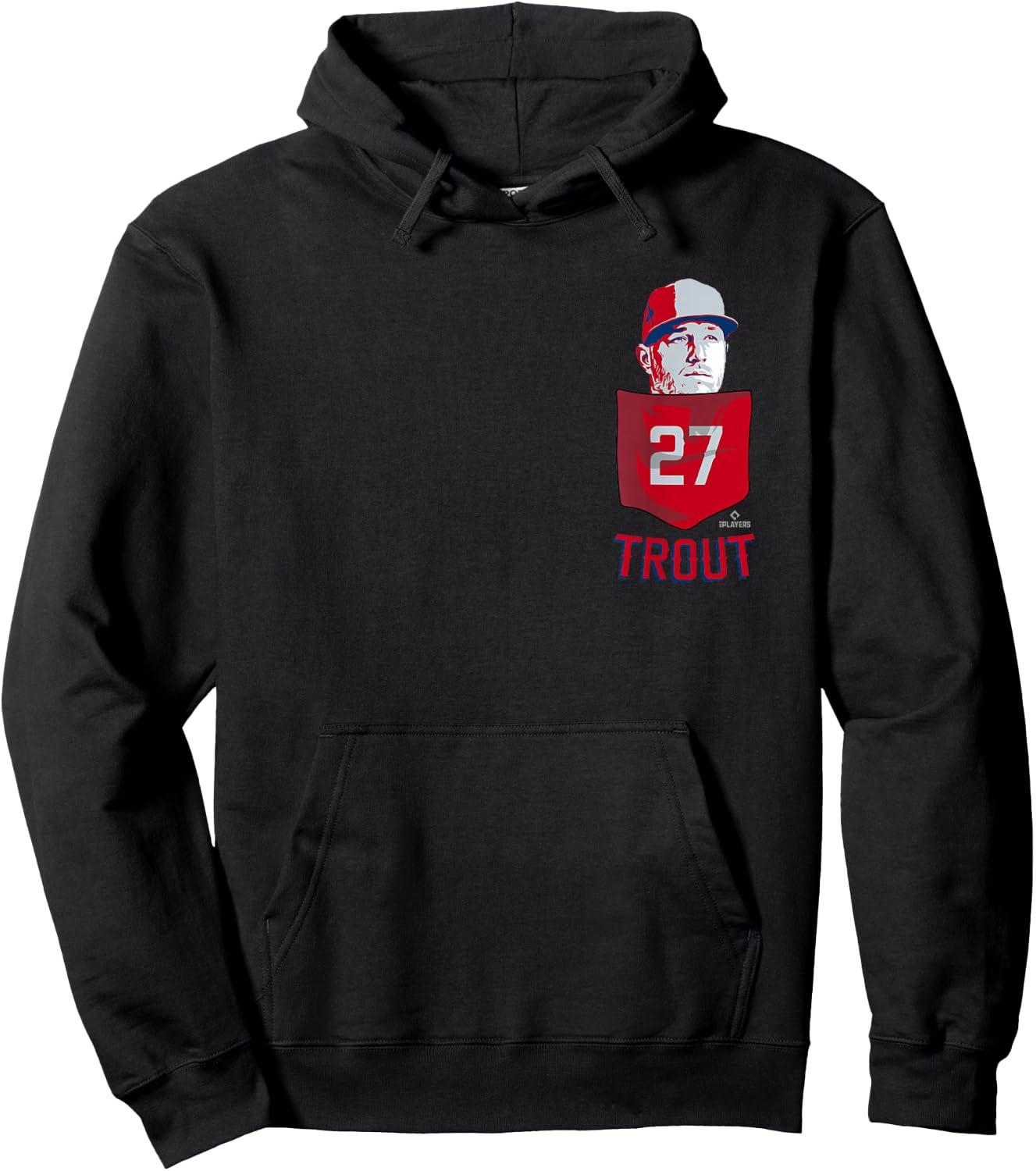 Mike Trout Los Angeles Baseball Pocket MLBPA Hoodie - Hoodie | Black