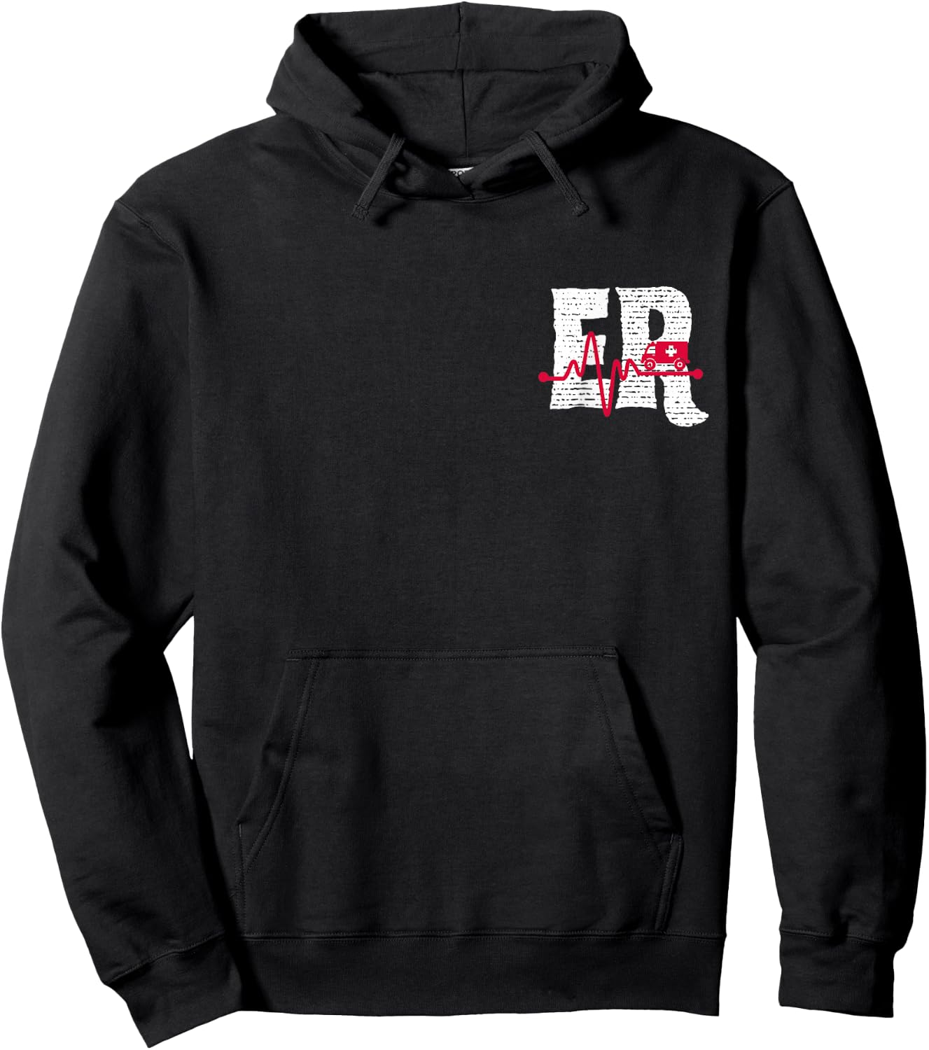 Emergency Department ER Nurse Front and Back Emergency Room Hoodie - Hoodie | Black