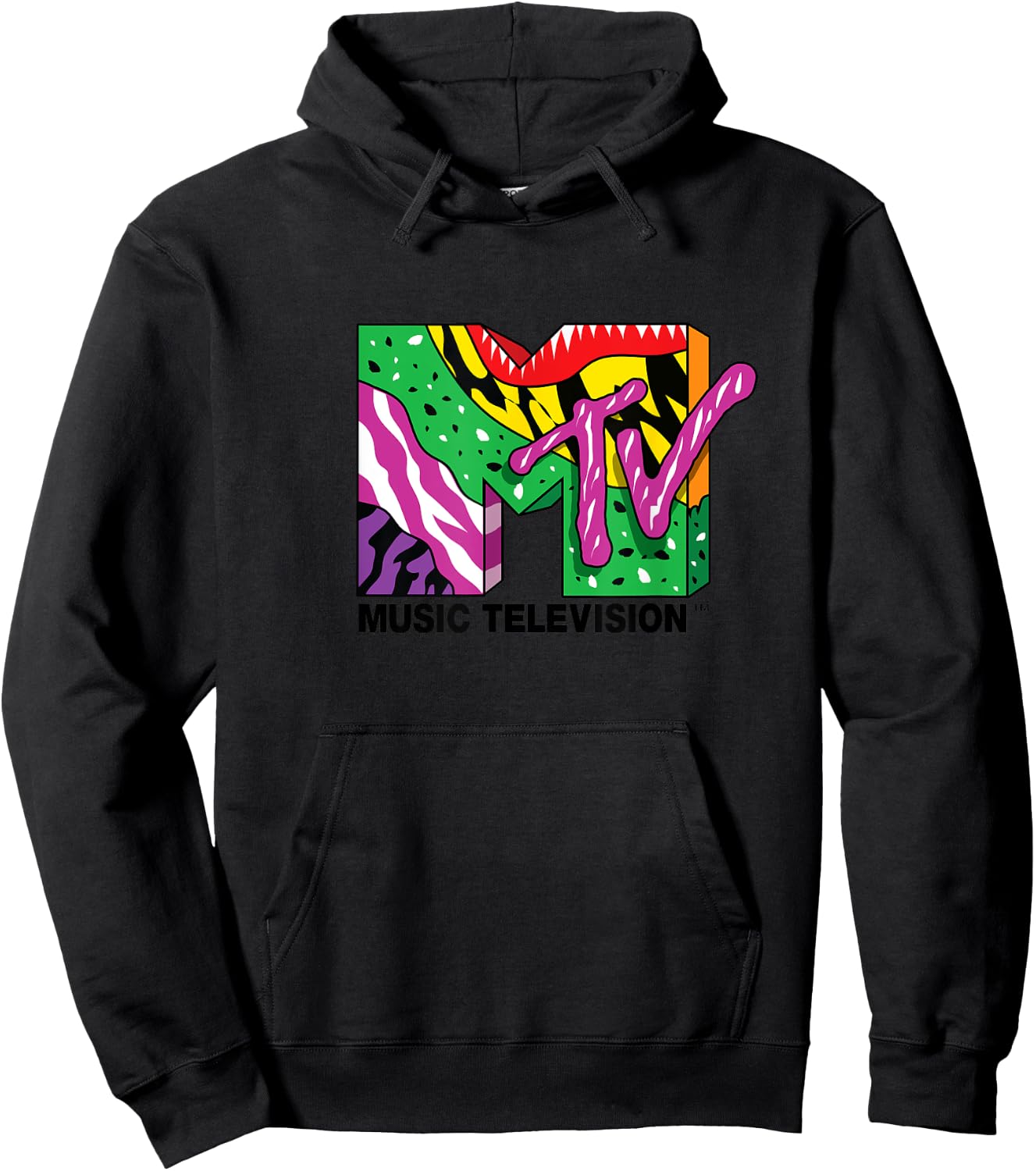 Mademark x MTV - The official MTV Logo with colorful crazy wild creative art Hoodie - Hoodie | Black