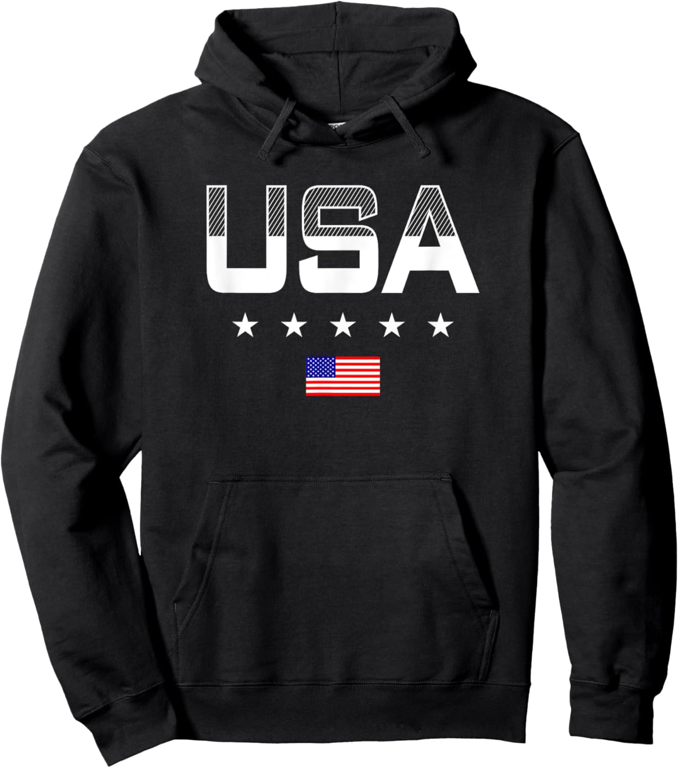 USA Women Men Patriotic American Flag 4th of July Hoodie - Hoodie | Black