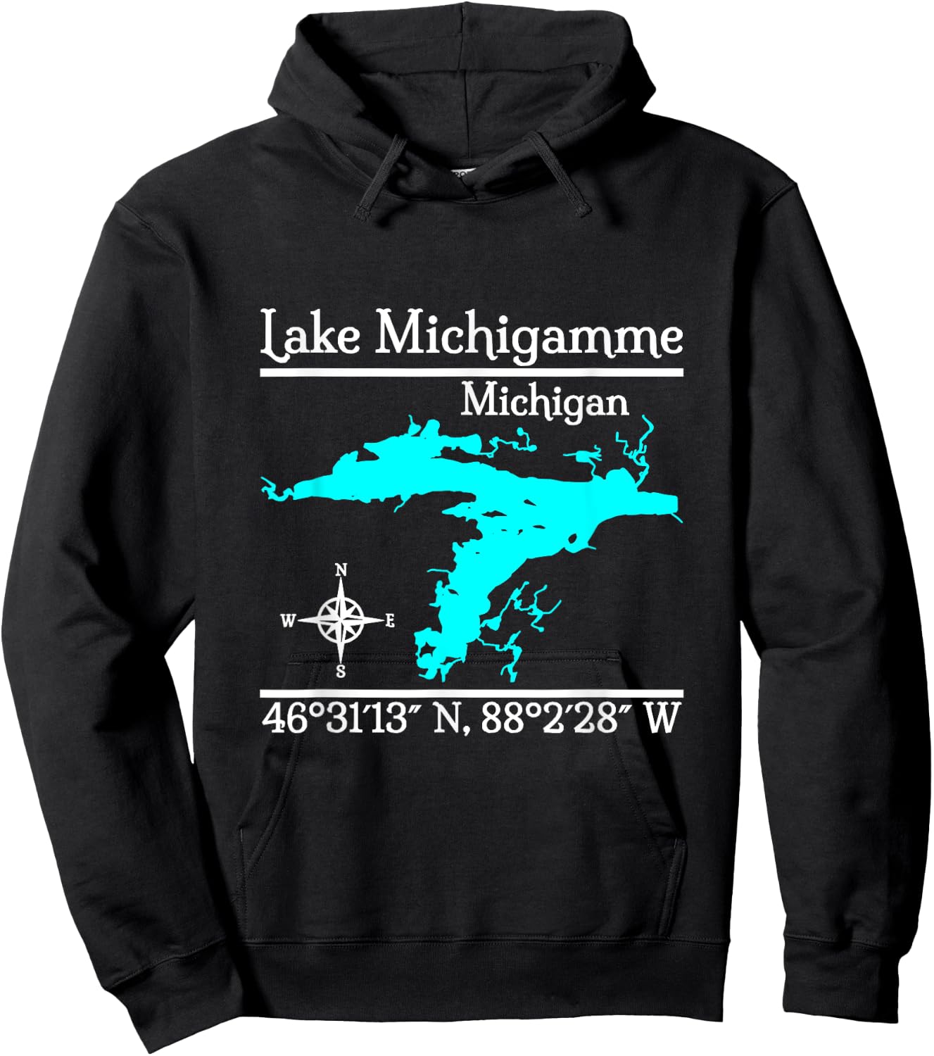 Lake Michigamme, Michigan Hoodie - Hoodie | Black