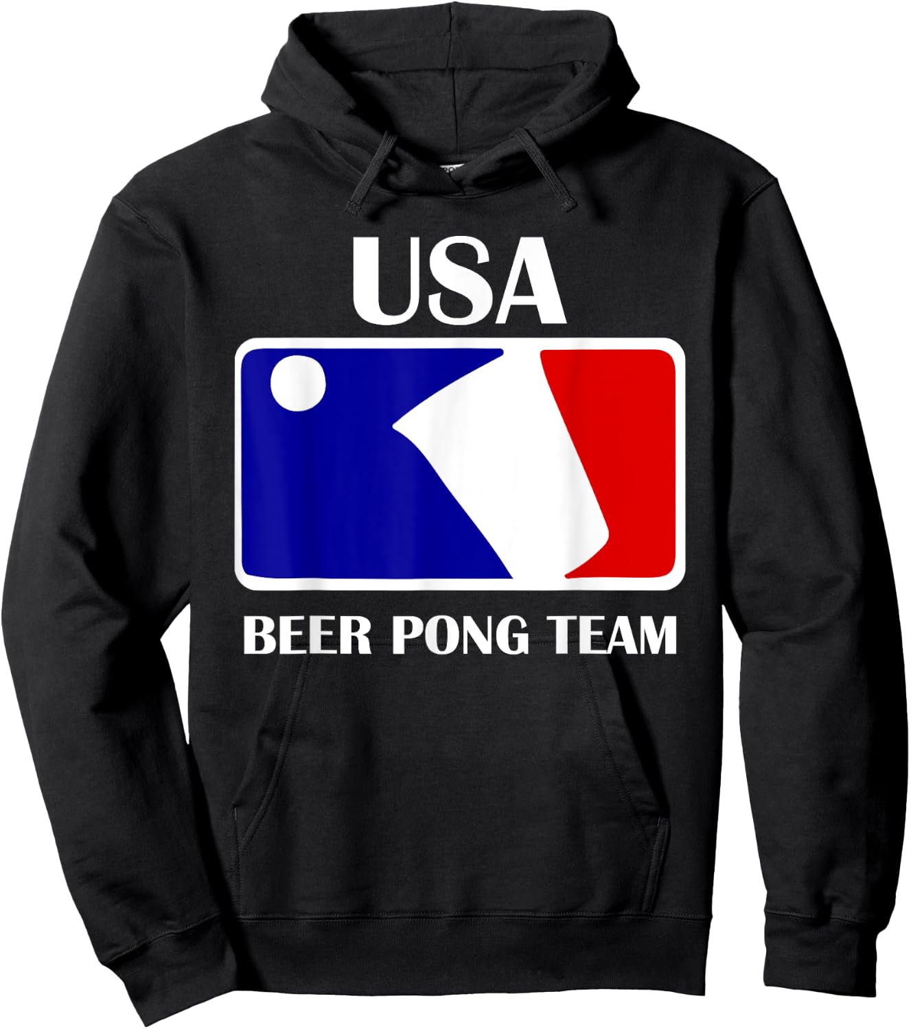 USA Drinking Team American Flag Patriotic Beer Pong Frat Men Hoodie - Hoodie | Black