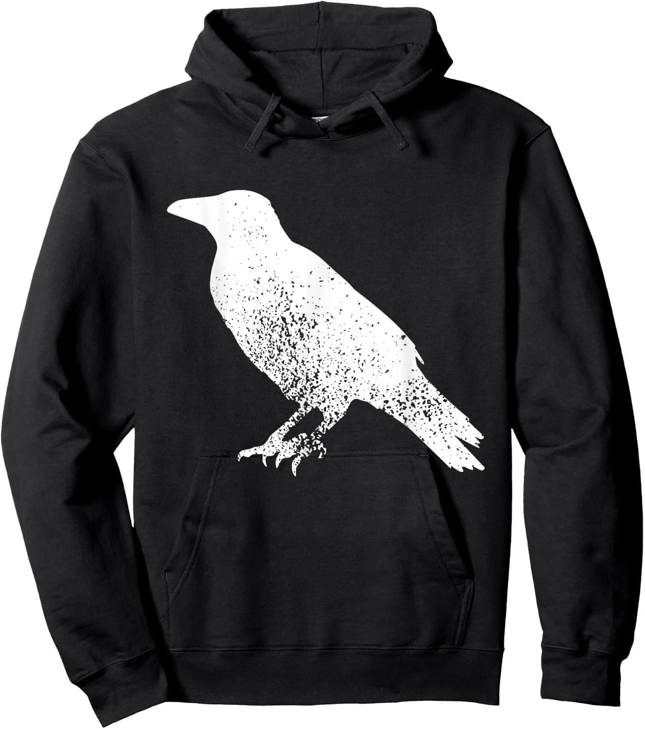 Distressed Crow Bird Print Raven Vintage Bird Hoodie - Hoodie | Black