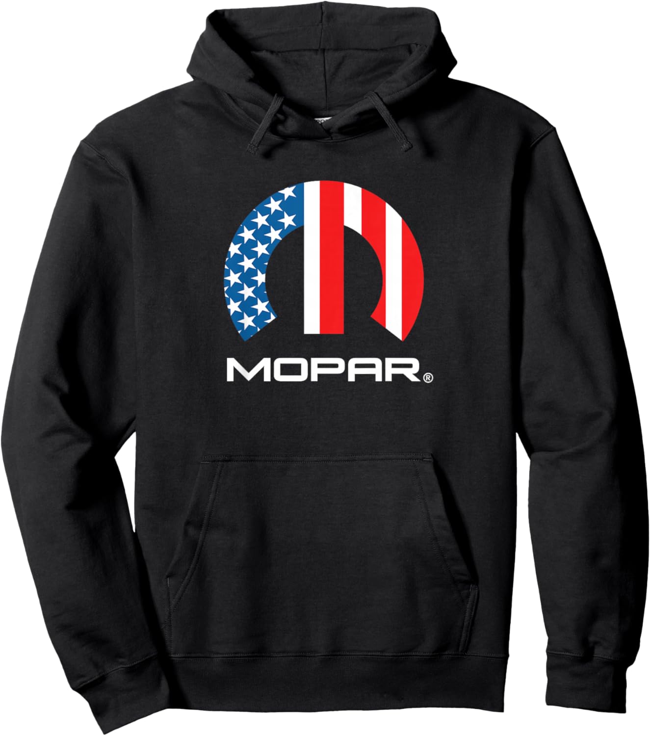 Mopar American Flag White Logo Hoodie - Hoodie | Black