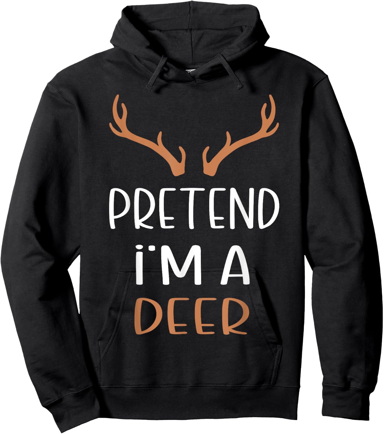 Pretend I'm A Deer Lazy Halloween Costume Hoodie - Hoodie | Black