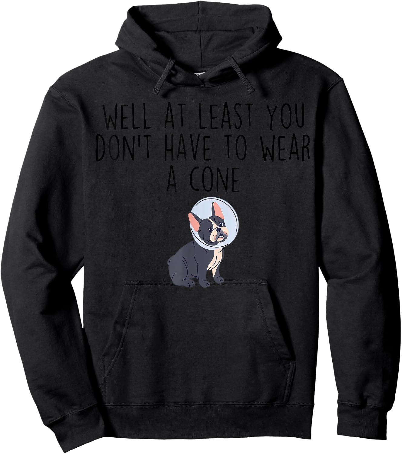 At Least You Don't Have to Wear a Cone-Cancer Recovery Hoodie - Hoodie | Black