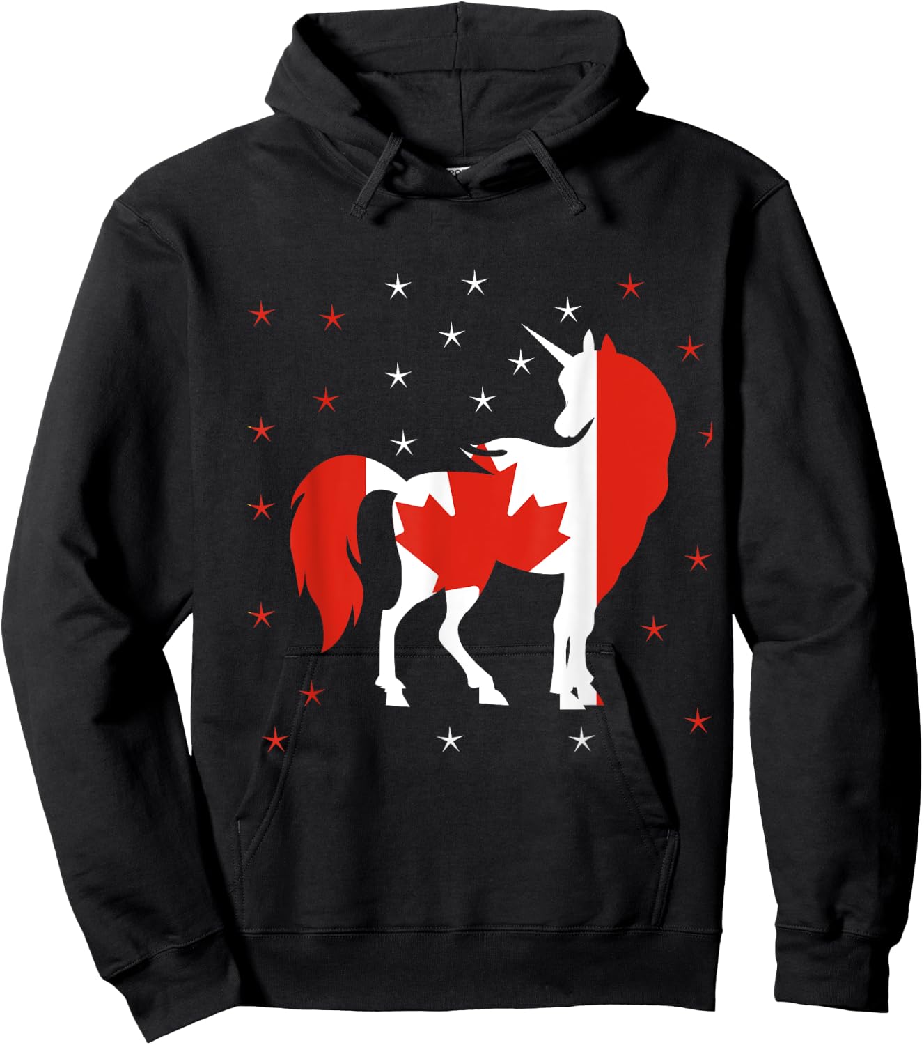 Unicorn Canada Flag Canadian Hoodie - Hoodie | Black