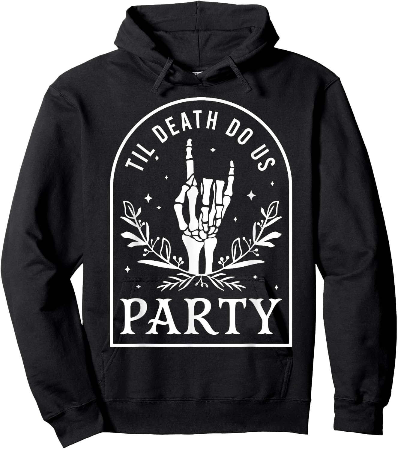 Til Death Do Us Party Retro Halloween Bachelorette Matching Hoodie - Hoodie | Black