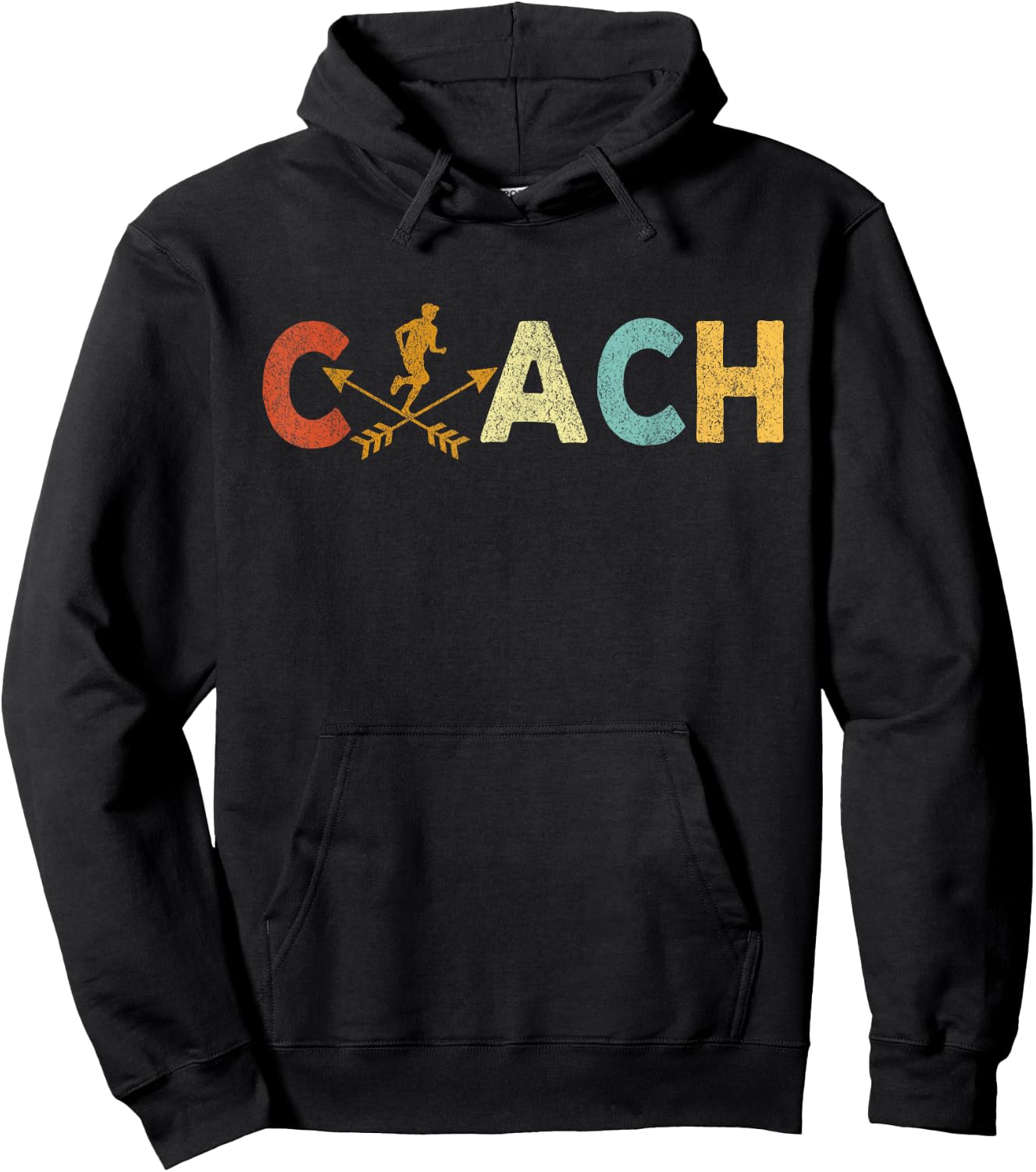 Cross Country Coach Cross Country Running Coach Runner Retro Hoodie - Hoodie | Black