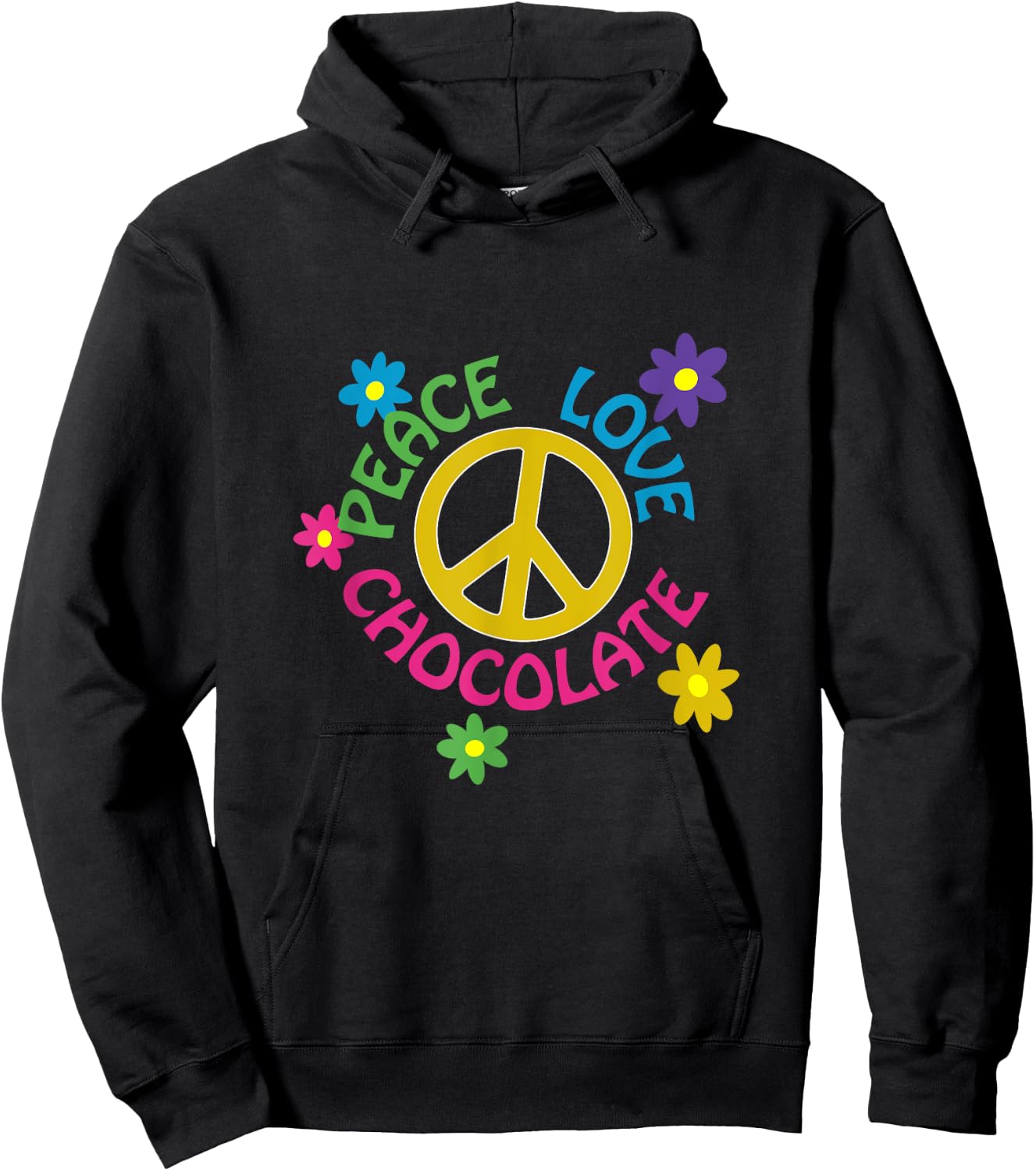 Peace Love Chocolate Hoodie - Hoodie | Black