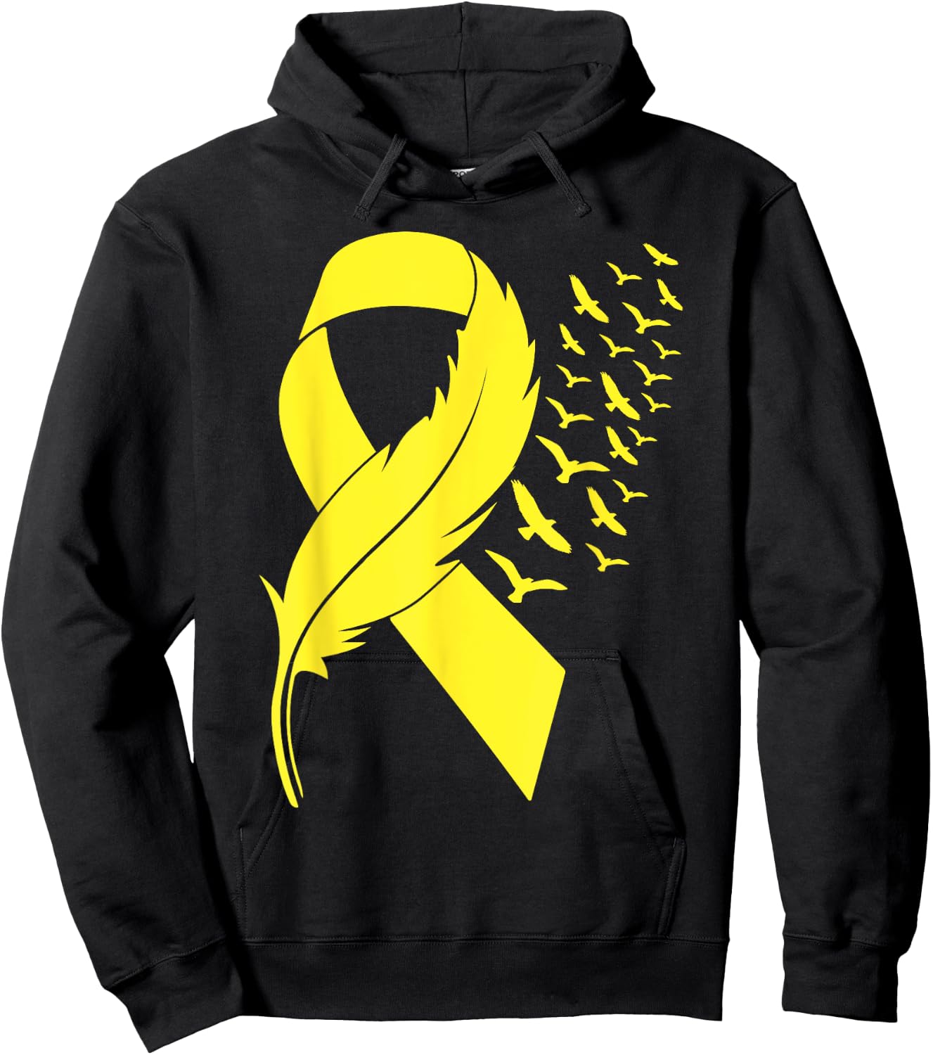 Spina Bifida Awareness Yellow Ribbon Hoodie - Hoodie | Black