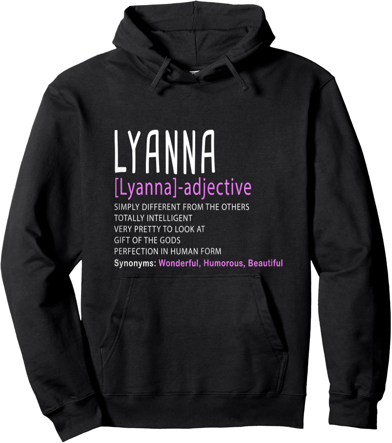 Personalized Name Description Lyanna Hoodie - Hoodie | Black
