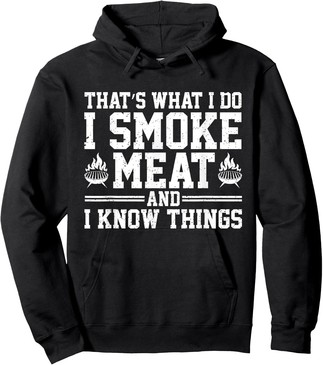 Funny Pitmaster I Smoke Meat Bbq Smoker Grill Grilling Lover Hoodie - Hoodie | Black