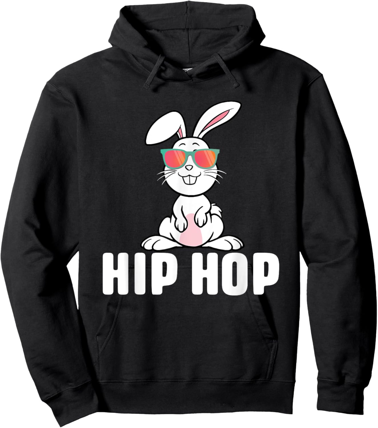 Hip Hop - Hipster Easter Sunday Bunny Christian Egg Hunting Hoodie - Hoodie | Black