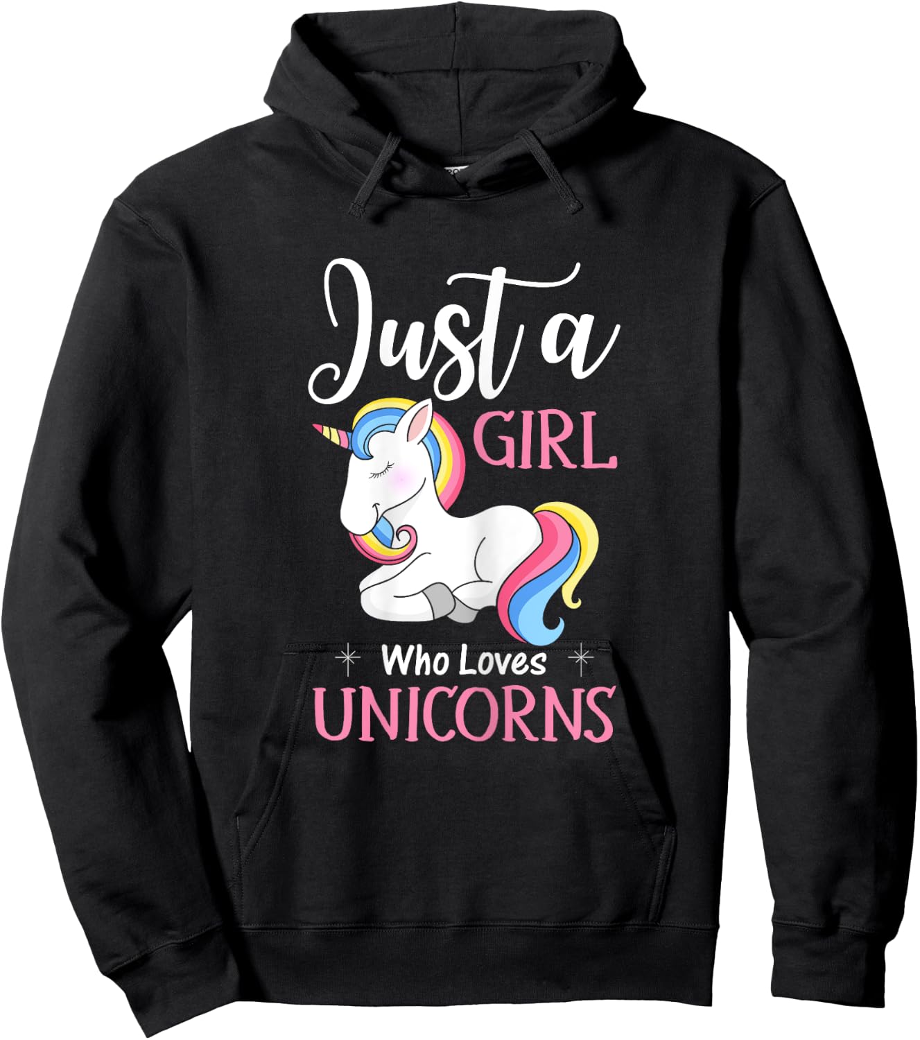 Just A Girl Who Loves Unicorns Funny Unicorn Gifts For Girls Hoodie - Hoodie | Black