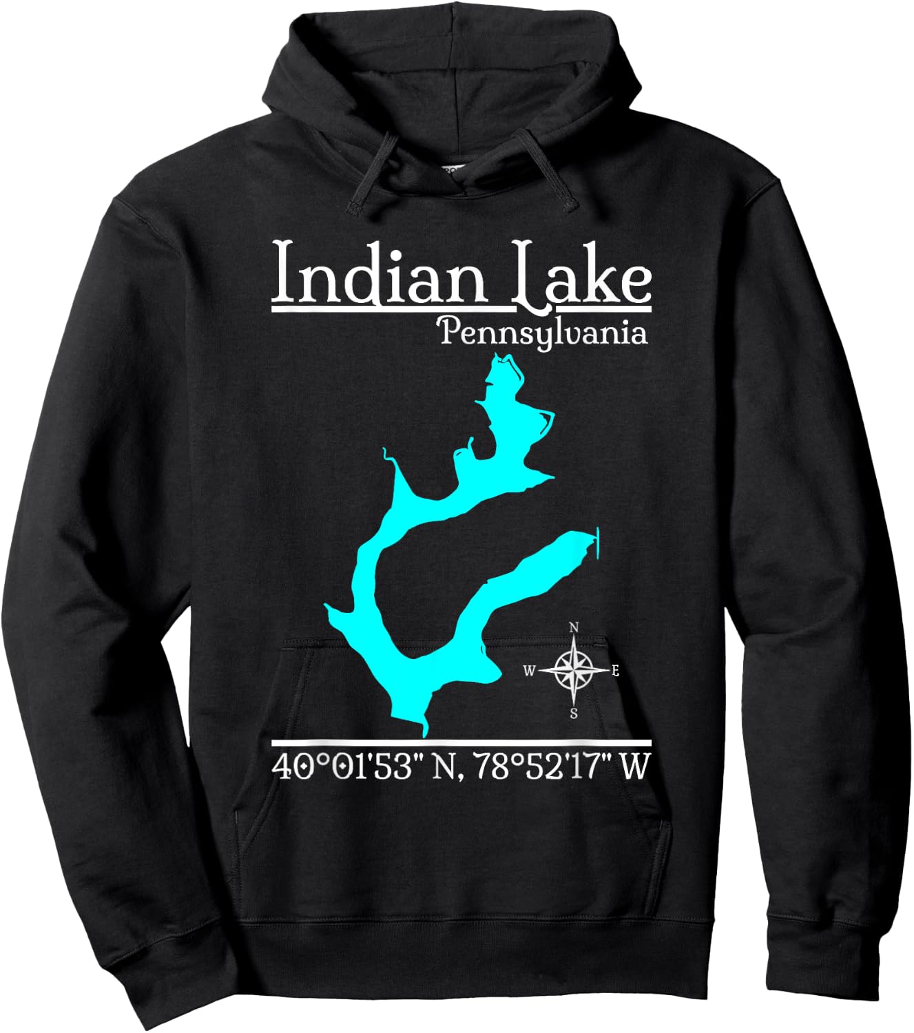 Indian Lake, Pennsylvania Hoodie - Hoodie | Black