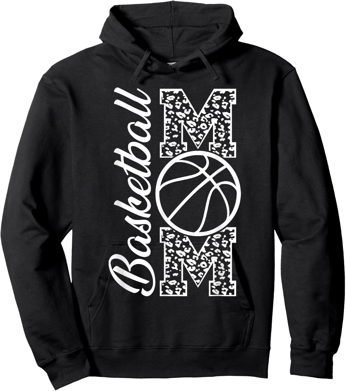 Basketball Mom Leopard Print Cheetah Proud Mother Mom Hoodie - Hoodie | Black