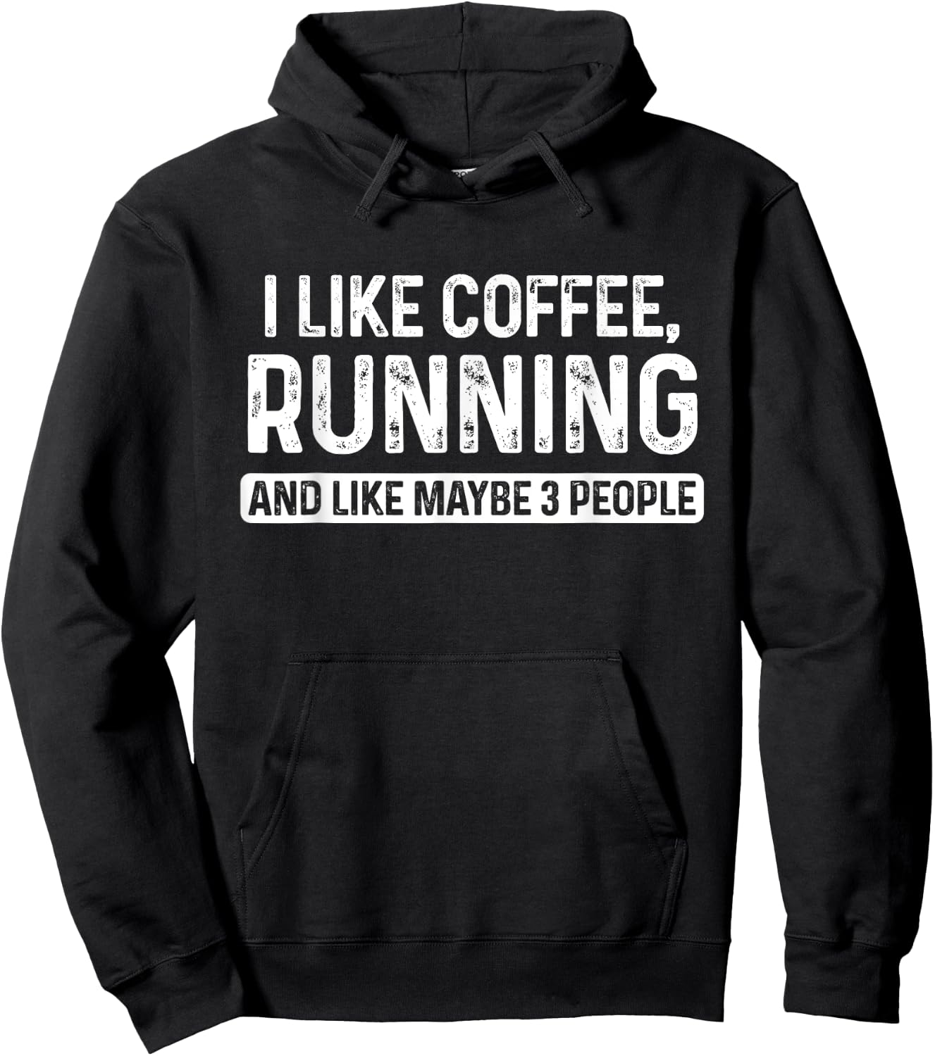 Runner Funny I Like Coffee Running And Like Maybe 3 People Hoodie - Hoodie | Black