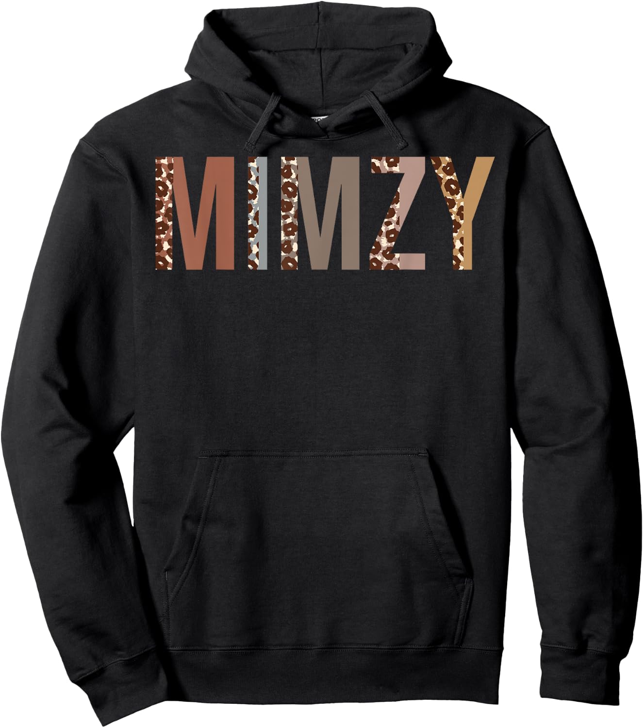 Mimzy Leopard Print Mom Cute Mothers Day Funny Grandma Hoodie - Hoodie | Black