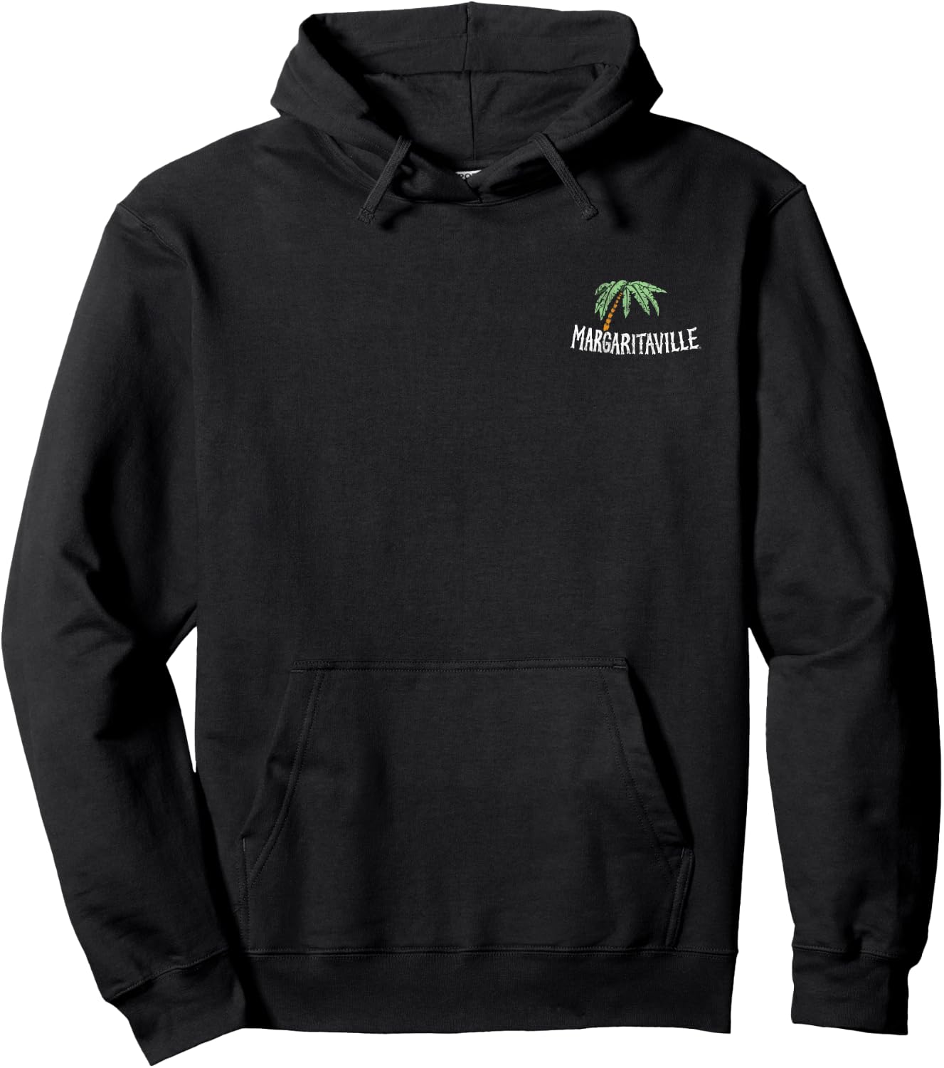 Margaritaville Wastin Away Again in Margaritaville -Adults Black Palm Tree Tropical Classic Fit Short Sleeve Hoodie - Hoodie | Black