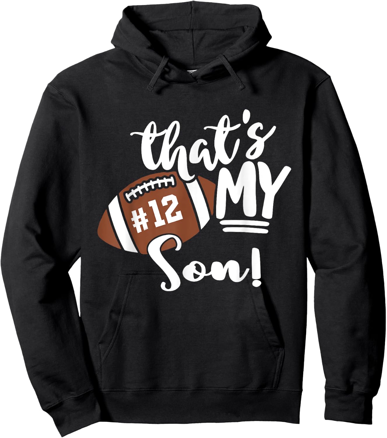 That's My Son Football 12 Jersey Number Vintage Mom Dad Hoodie - Hoodie | Black