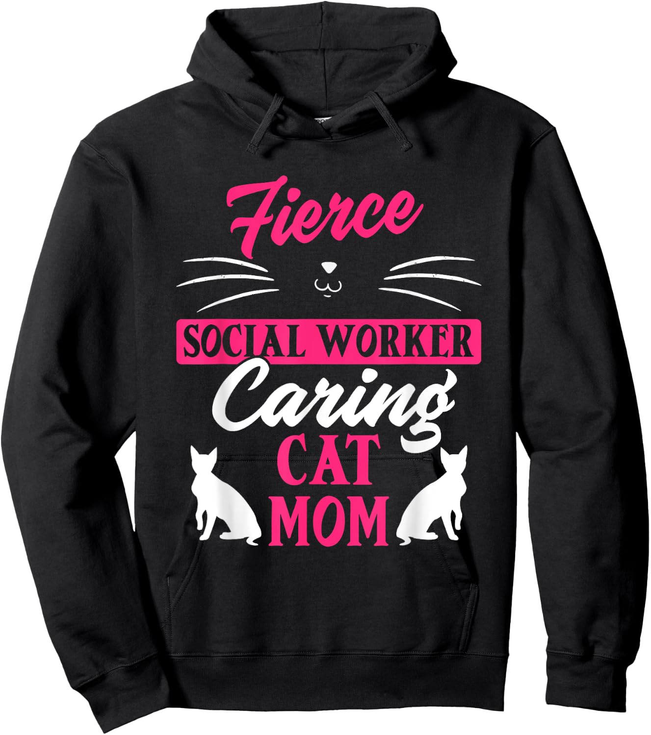 Social Worker Support Cat Animal Lover Mom Healthcare Hoodie - Hoodie | Black