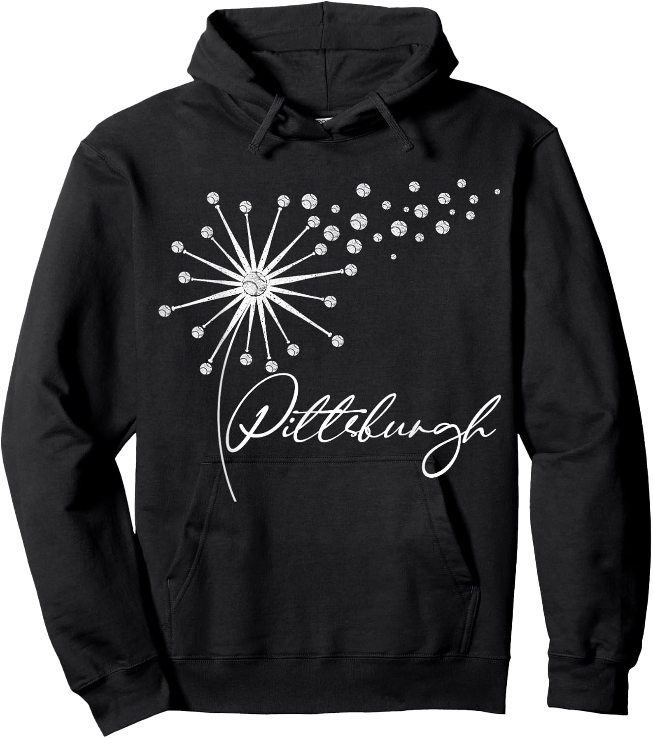 Pittsburgh Cute Baseball Dandelion I Love Pittsburgh Hoodie - Hoodie | Black
