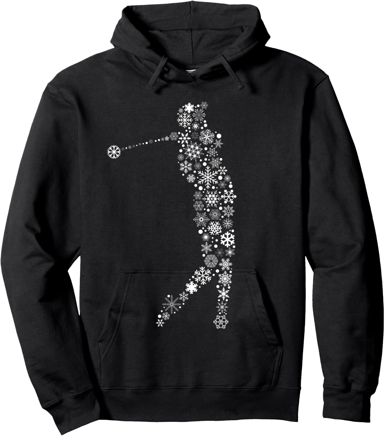Christmas Golfer Golf Player Golfing Snowflake Hoodie - Hoodie | Black