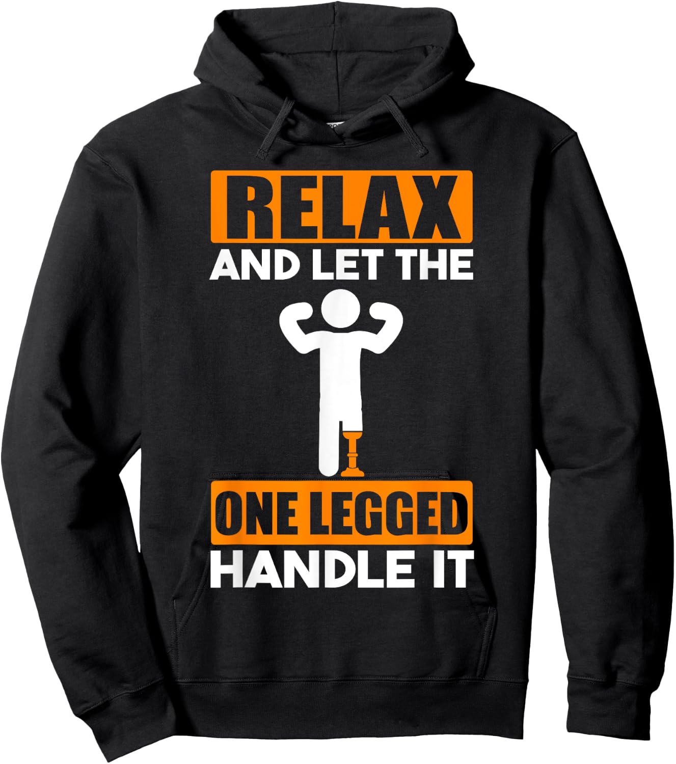Artificial Leg Prosthetic & Leg Prosthesis Leg Amputee Hoodie - Hoodie | Black