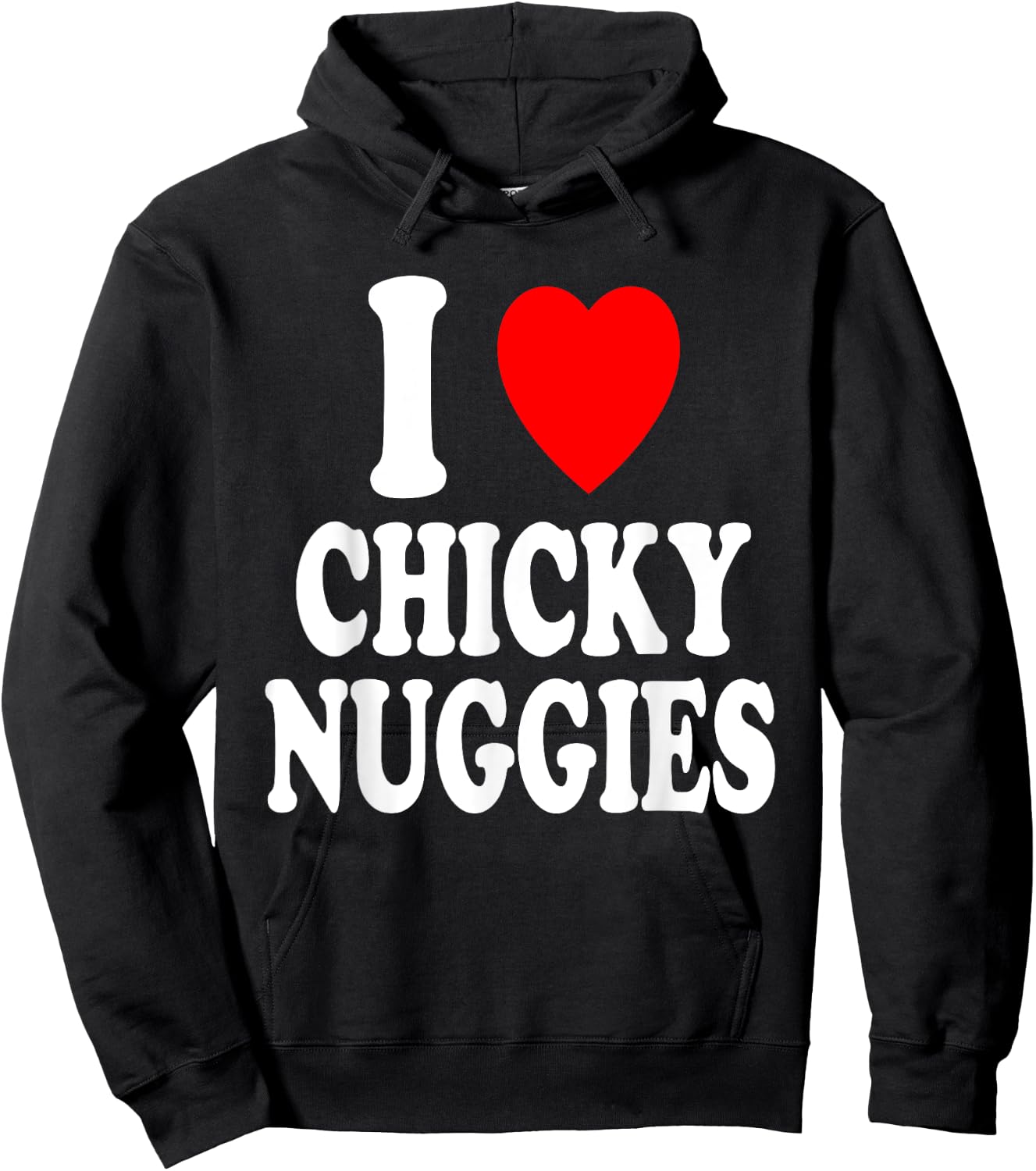 I Heart (Love) Chicky Nuggies Chicken Nuggets Hoodie - Hoodie | Black