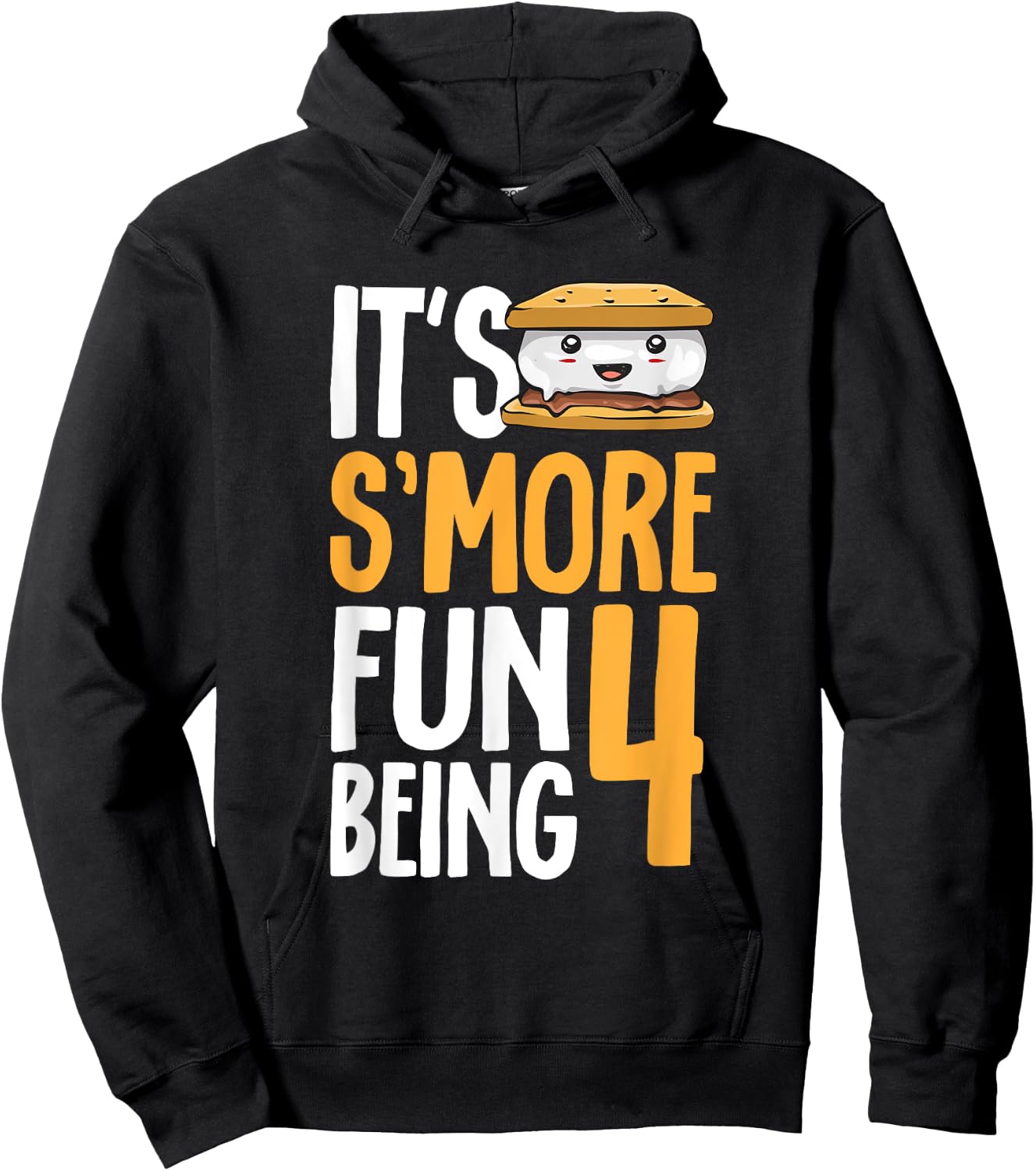 S’more Campfire 4th Birthday Marshmallow Camping Smore Hoodie - Hoodie | Black
